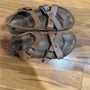 Birkenstock Kids Brown/Tan Adjustable Strap Sandals